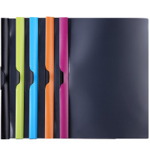 Папка с клипом DELI А4 для сшивания листов, 300 мкм, корешок 10 мм, ассорти