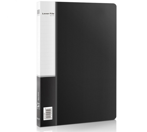 Папка с зажимом DELI, A4, 15 мм, 700 мкм, внутренний и торцевой карман, черная