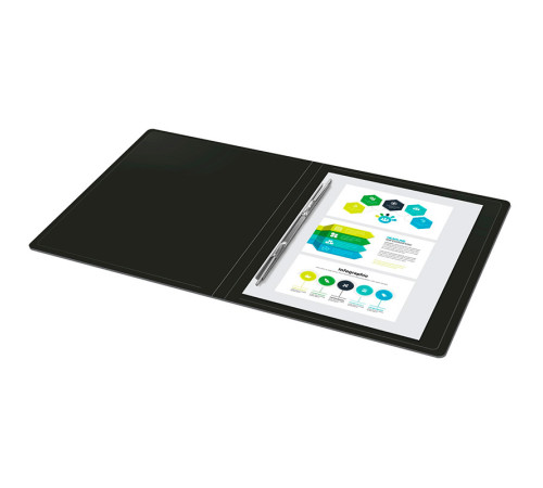 Папка-скоросшиватель с пружинным механизмом Бюрократ, А4, 500 мкм, торц. наклейка, черная