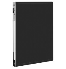 Папка-скоросшиватель с пружинным механизмом Бюрократ, А4, 500 мкм, торц. наклейка, черная