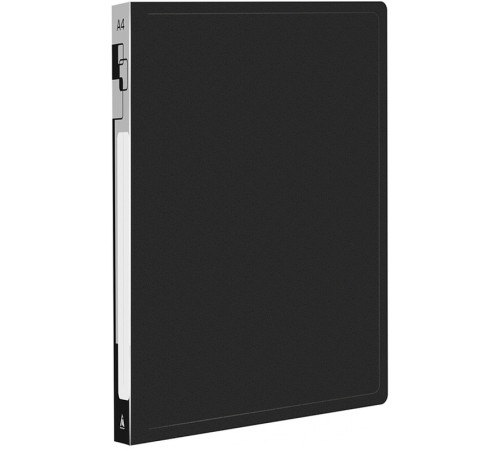 Папка-скоросшиватель с пружинным механизмом Бюрократ, А4, 500 мкм, торц. наклейка, черная