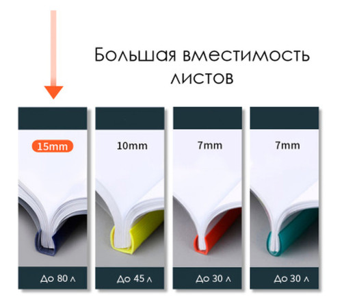 Папка-скрепкошина DELI А4 для сшивания листов, корешок 15 мм, ассорти
