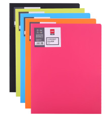 Папка-уголок Deli, А4, 2 кармана, 400 мкм, ассорти