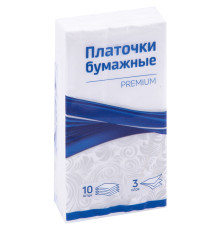 Платки бумажные носовые OfficeClean "Premium", 3-слойные, 10шт/уп., 10 пачек.