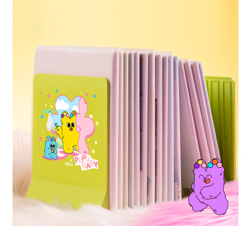 Подставка для книг DELI "PupuBaby", 2шт, складная, зеленая Подставка для книг DELI "PupuBaby", 2шт, складная, зеленая
