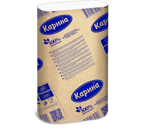 Полотенца бумажные Карина, 200 листов, 2-слойные, 22,5*23 см, Z-сложение, белые Полотенца бумажные Карина, 200 листов, 2-слойные, 22,5*23 см, Z-сложение, белые