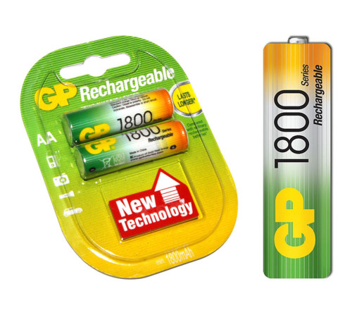 Аккумулятор GP АА (пальчиковые) 1800 mAh (2 шт/упак)