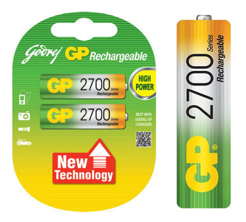 Аккумулятор GP АА (пальчиковые) 2700 mAh (2 шт/упак)