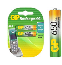 Аккумулятор GP ААА (мизинчиковые) 650 mAh (2 шт/упак)