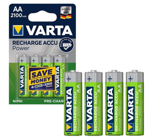 Аккумулятор Varta АА (пальчиковые) 2100 mAh (4 шт/упак)