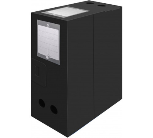 Архивный короб Бюрократ, вырубная застежка, 330x80x245 мм, 800 мкм, пластик, черная