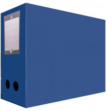 Архивный короб Бюрократ, вырубная застежка, 330x80x245 мм, 800 мкм, пластик, синяя