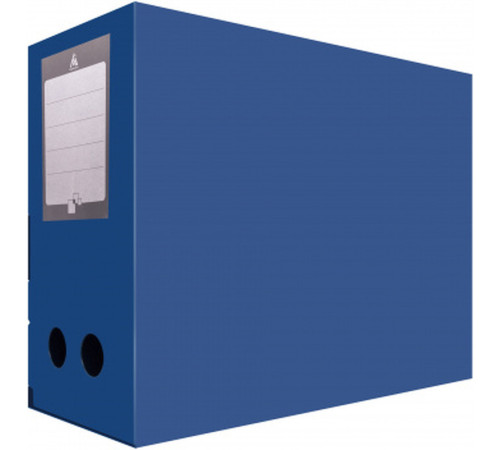 Архивный короб Бюрократ, вырубная застежка, 330x80x245 мм, 800 мкм, пластик, синяя