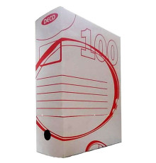 Архивный короб DECO, 245x100x350 мм, микрогофрокартон, белый