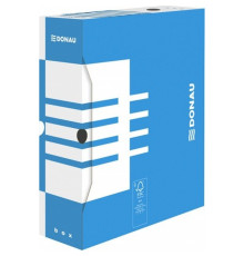 Архивный короб Donau, 100 мм, картон, белый/синий