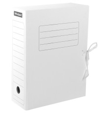 Архивный короб OfficeSpace на завязках, 235x100x325 мм, микрогофрокартон, белый