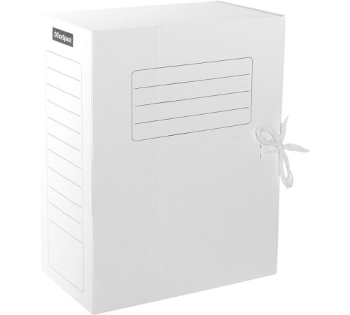 Архивный короб OfficeSpace на завязках, 235x150x325 мм, микрогофрокартон, белый