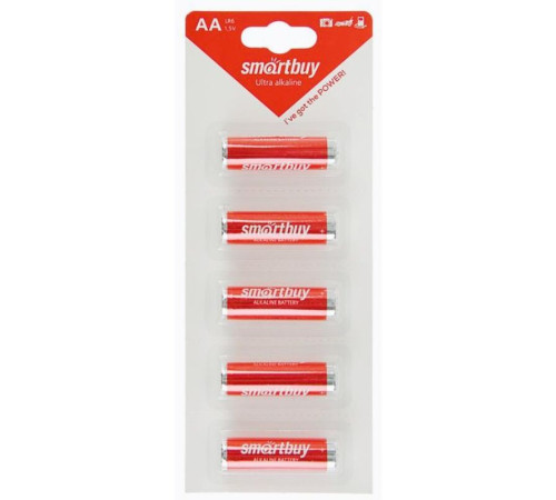 Батарейка алкалиновая Smartbuy АА1,5V. 5шт