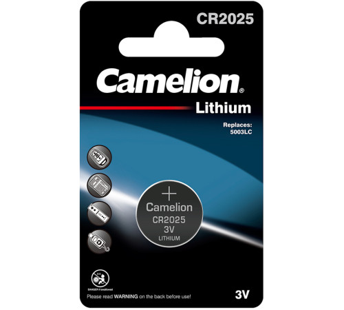 Батарейка CAMELION CR2025-BP1, 3V 1шт/блистере