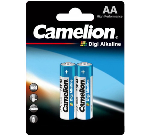 Батарейка CAMELION Digi Alkaline, AA, 1.5V, 2 шт в блистере