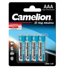 Батарейка CAMELION Digi Alkaline, AAA, 1.5V, 4 шт в блистере