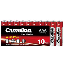 Батарейка CAMELION Plus Alkaline, AAA, 1.5V, 10 шт в плёнке