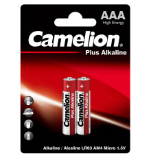 Батарейка CAMELION Plus Alkaline, AAA, 1.5V, 2 шт в блистере