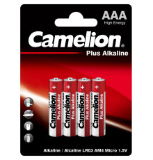Батарейка CAMELION Plus Alkaline, AAA, 1.5V, 4 шт в блистере