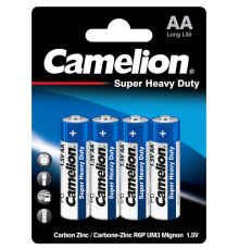 Батарейка CAMELION Super Heavy Duty, AA, 1.5V, 4 шт в блистере