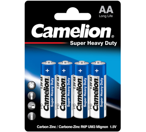 Батарейка CAMELION Super Heavy Duty, AA, 1.5V, 4 шт в блистере