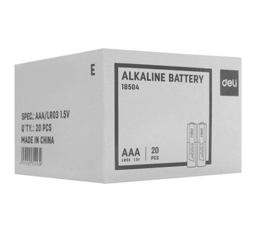 Батарейки DELI Alkaline, LR03, 1.5V, AAA, 2 штуки в блистере