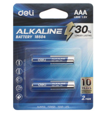 Батарейки DELI Alkaline, LR03, 1.5V, AAA, 2 штуки в блистере