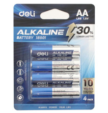 Батарейки DELI Alkaline, LR6, 1.5V, AA, 4 штуки в блистере
