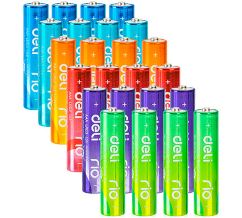Батарейки DELI "RIO" Alkaline, LR03, 1.5V, AAA, 4 шт/упак