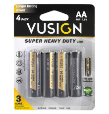 Батарейки DELI "VUSIGN" Super Heavy Duty, R6P, 1.5V, AA, 4 штуки в блистере