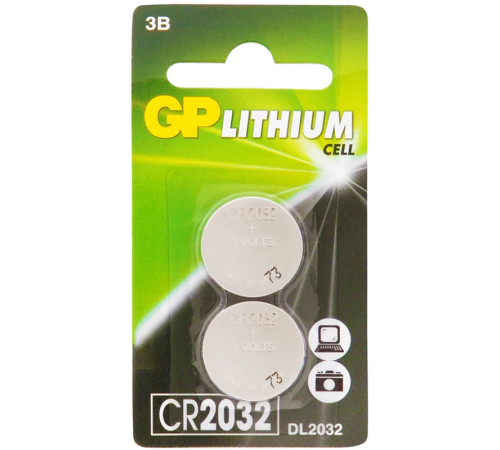 Батарейки GP "CR2032", 2шт в блистере 