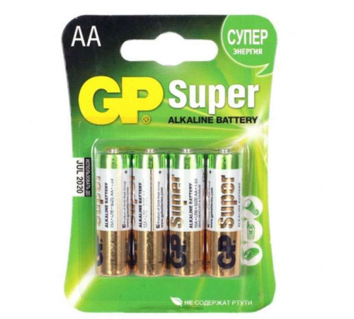 Батарейки GP "Super" АА (пальчиковые) в блистере, 4 шт/упак