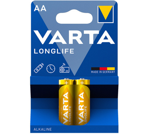 Батарейки VARTA "Longlife"  АА (пальчиковые) 2 шт/упак