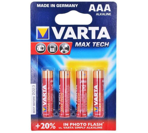 Батарейки VARTA "Max Tech"  ААА (мизинчиковые) 4 шт/упак