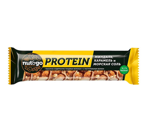 Батончик миндальный «Nut&Go» Protein с карамелью и морской солью, 40 гр.