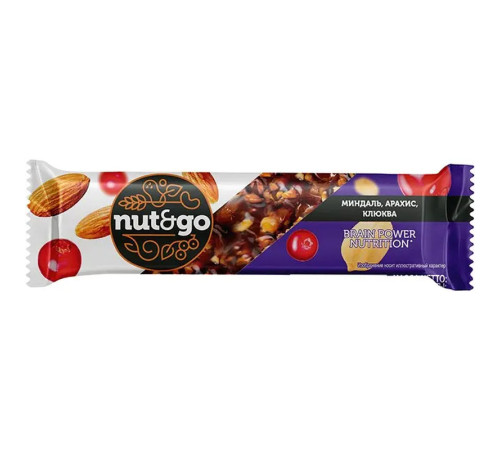 Батончик миндальный «Nut&Go», с клюквой