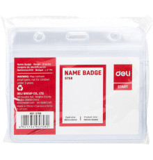 Бейдж DELI горизонтальный 100 х 82 мм