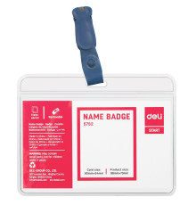 Бейдж DELI горизонтальный 90 х 54 мм