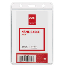 Бейдж DELI вертикальный 68 х 118 мм