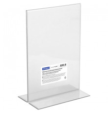Бейдж настольный OfficeSpace, А4, двухсторонний вертикальный, прозрачный 
