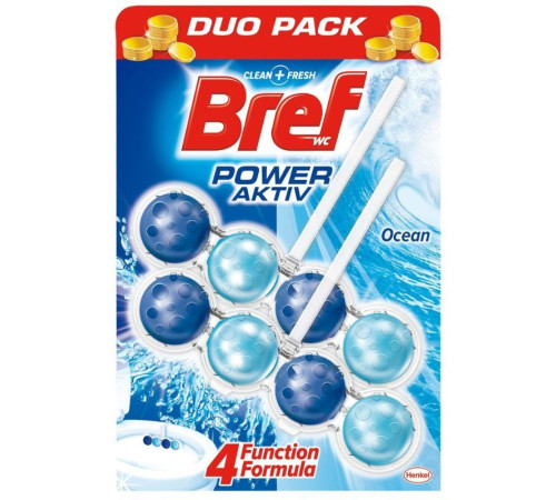 Блок Bref Сила-Актив для сливного бочка, океанский бриз, 2х50 гр