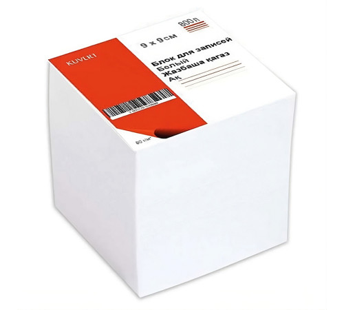 Блок для записей KUVERT белый 9х9х9 см 