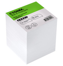 Блок для записей СТАММ "Имидж", 9х9х9 см, белый