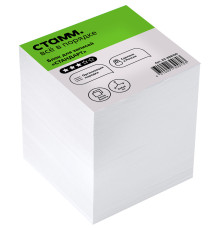 Блок для записей СТАММ "Стандарт", 8х8х8 см, белый