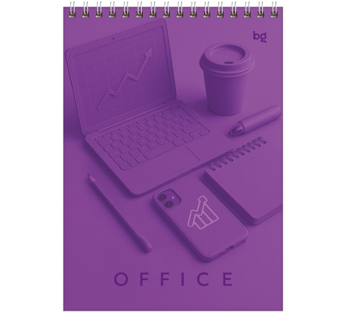 Блокнот BG "Моноколор. Офис" на спирали, А5, 60 листов в клетку